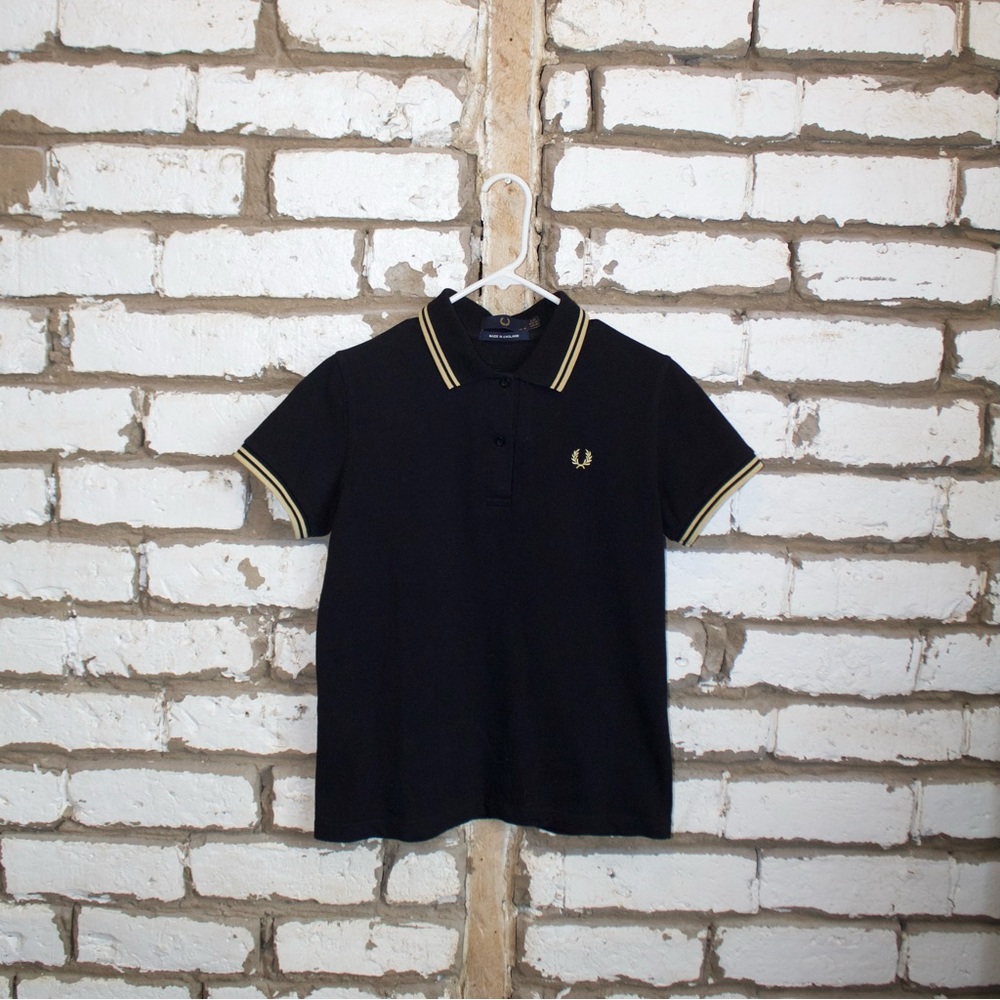Fred Perry Black Polo Shirt. US 10 Womens